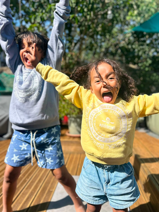 Pull col rond plage enfants