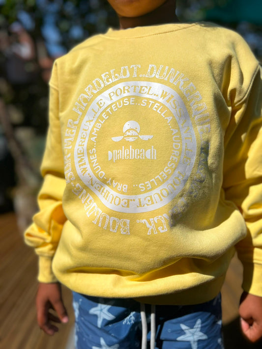 Pull col rond plage enfants