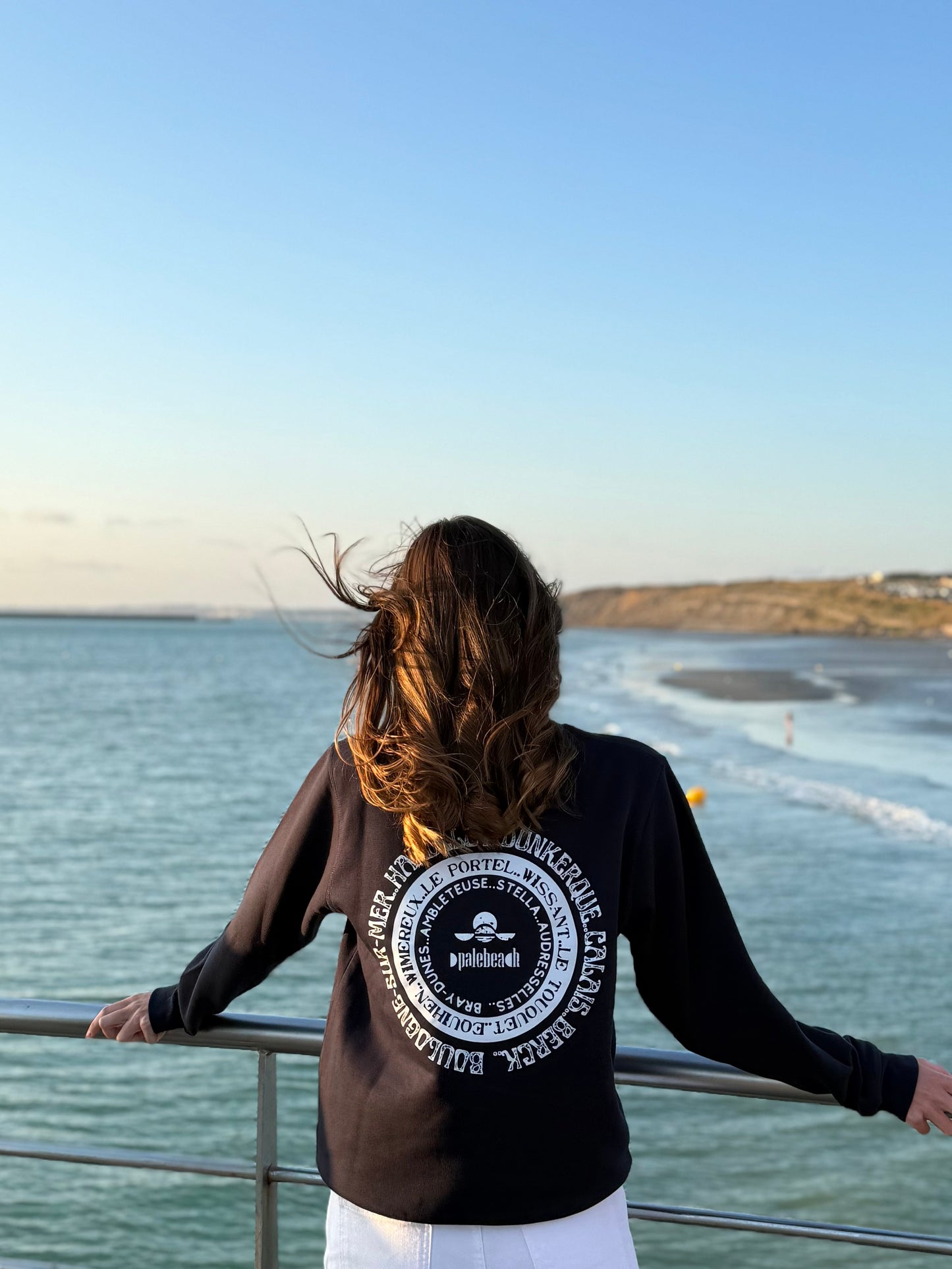 Pull col rond plage