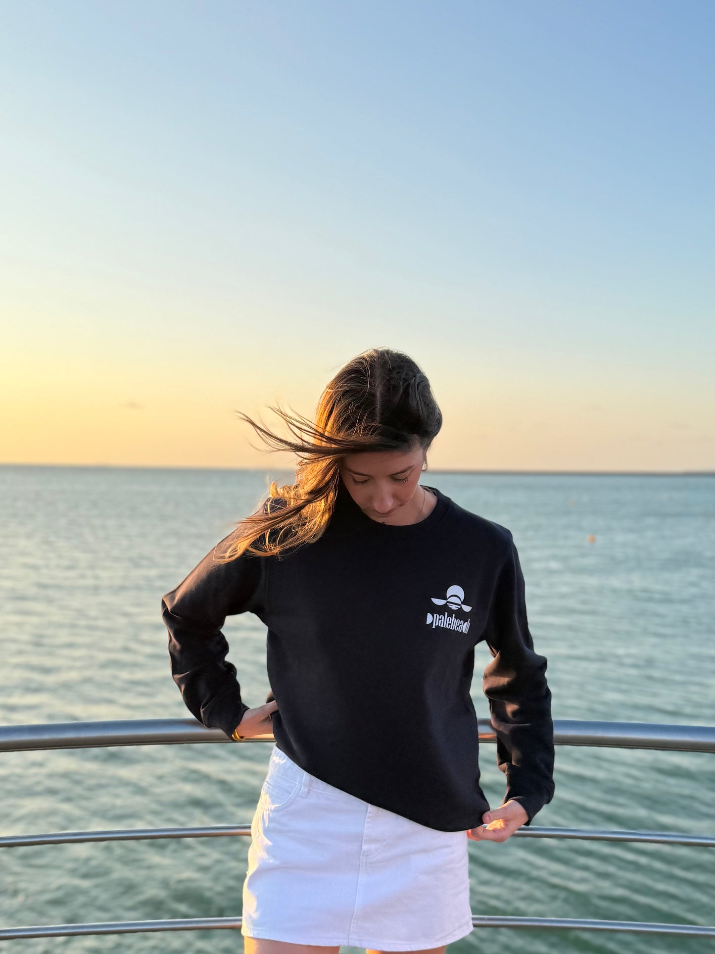 Pull col rond plage
