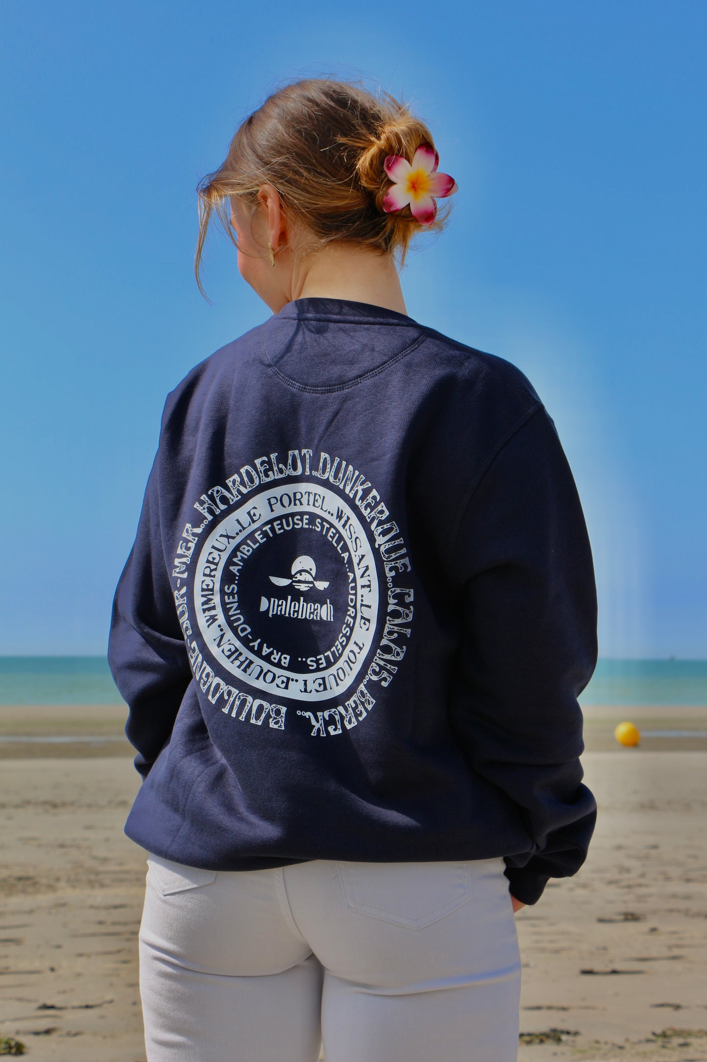 Pull col rond plage