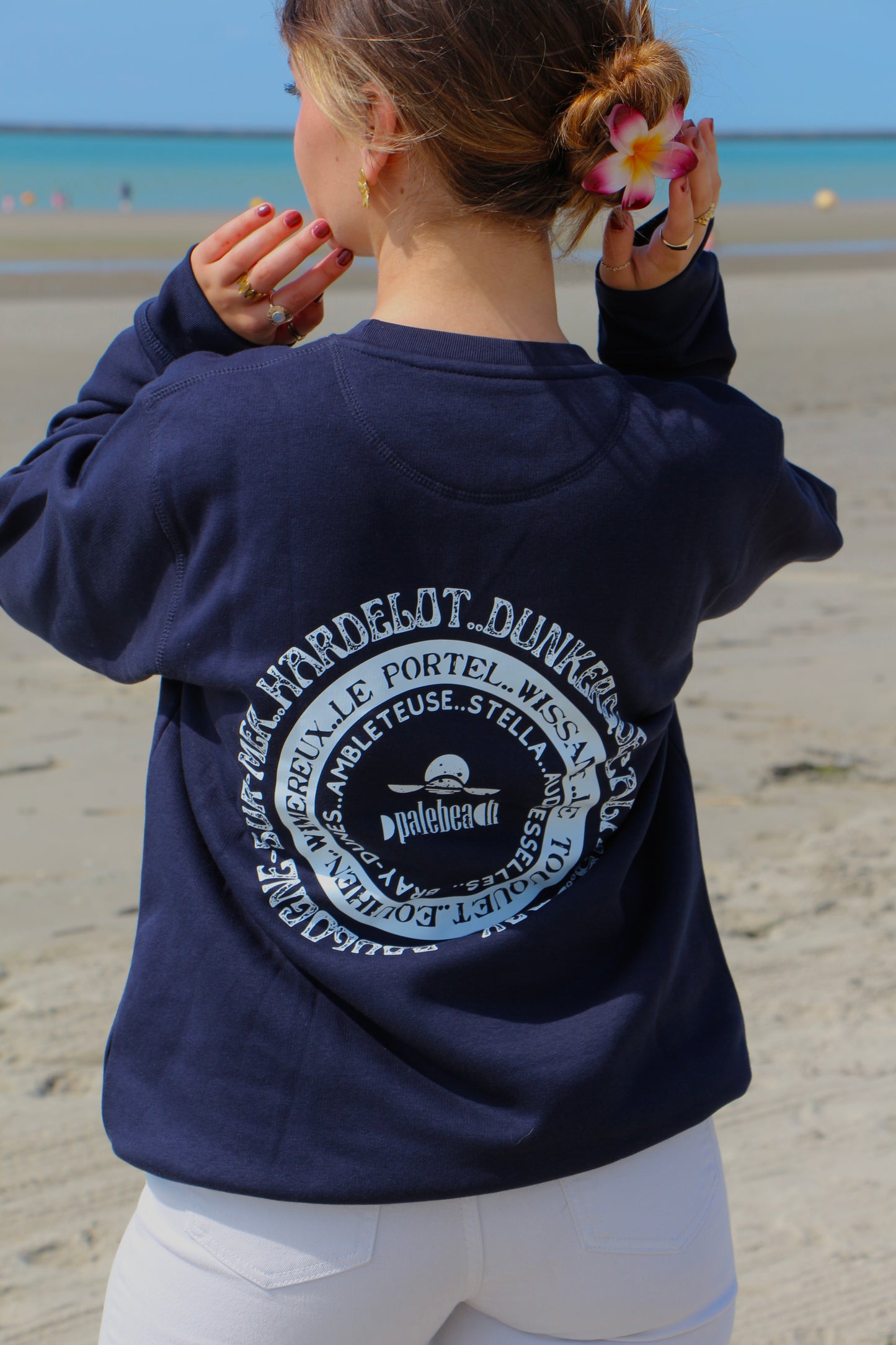 Pull col rond plage