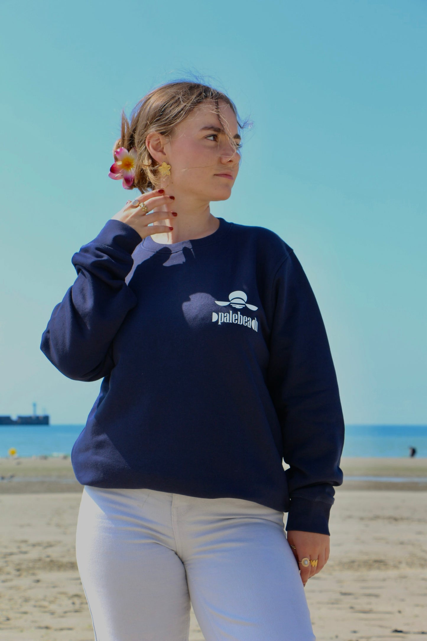 Pull col rond plage
