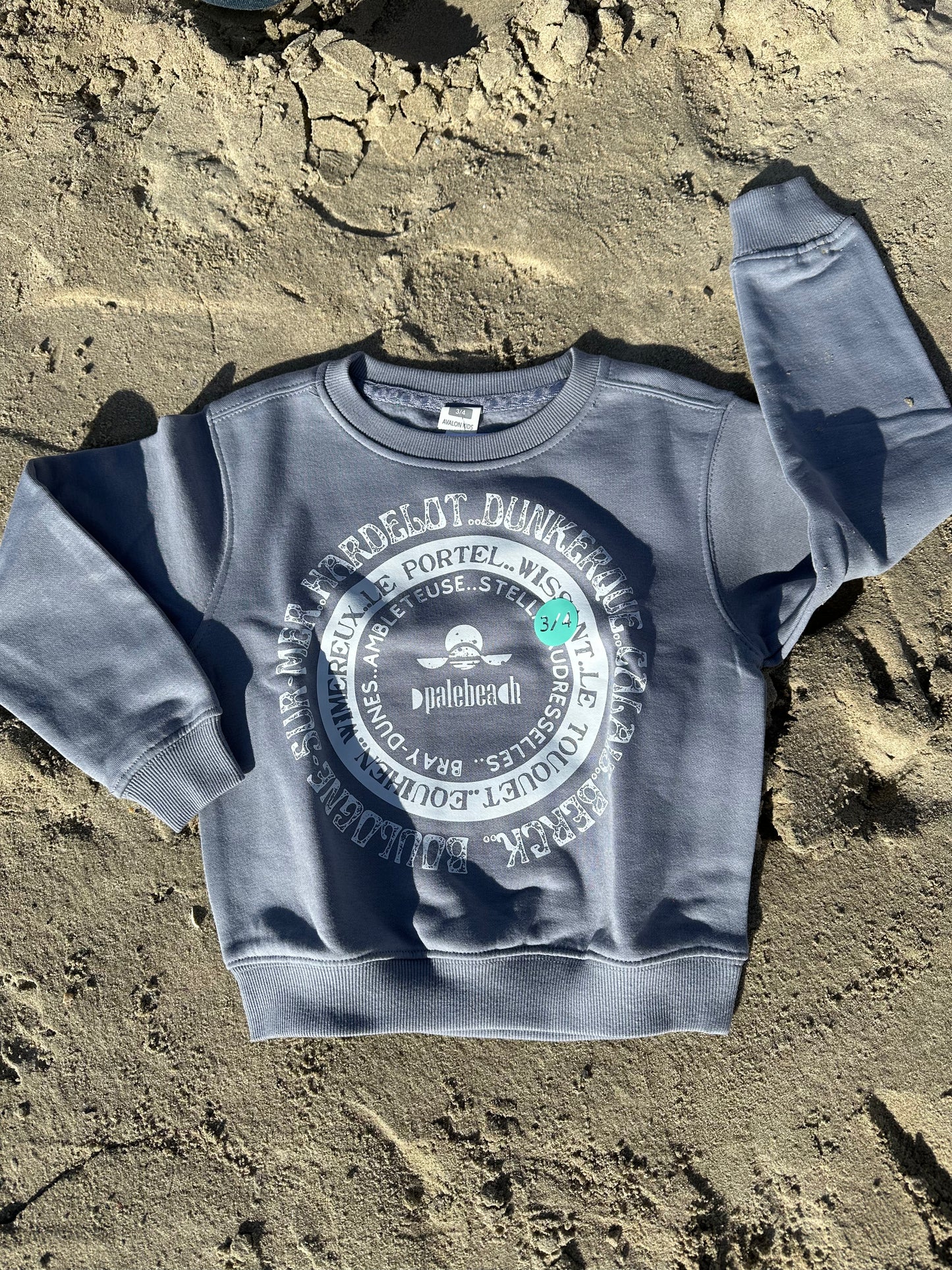 Pull col rond plage enfants